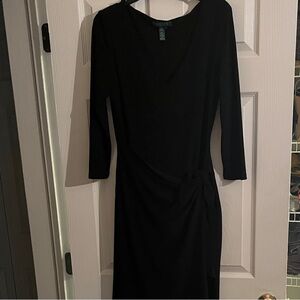 Polo Ralph Lauren Elegant Black Long Sleeve Dress